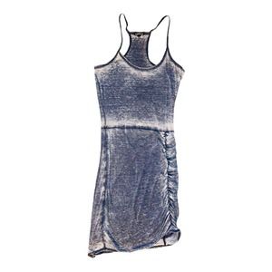 Express Blue Racerback Ruched Faded Tank Dress